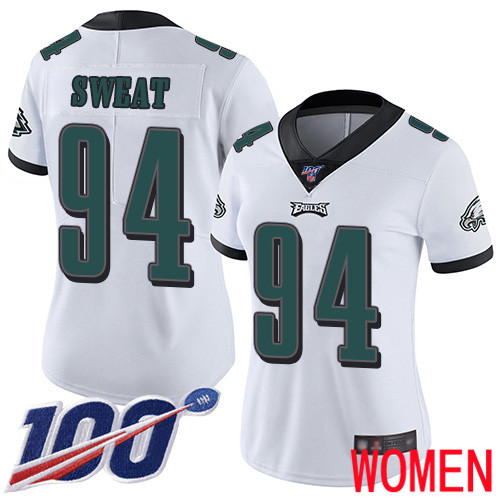 Women Philadelphia Eagles #94 Josh Sweat White Vapor Untouchable NFL Jersey Limited Player Season->youth nfl jersey->Youth Jersey